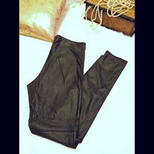 Faux Leather Jeggings Pants
